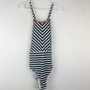 Tommy Bahama Navy and White Striped One Piece Swimsuit